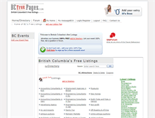 Tablet Screenshot of bcfreepages.com